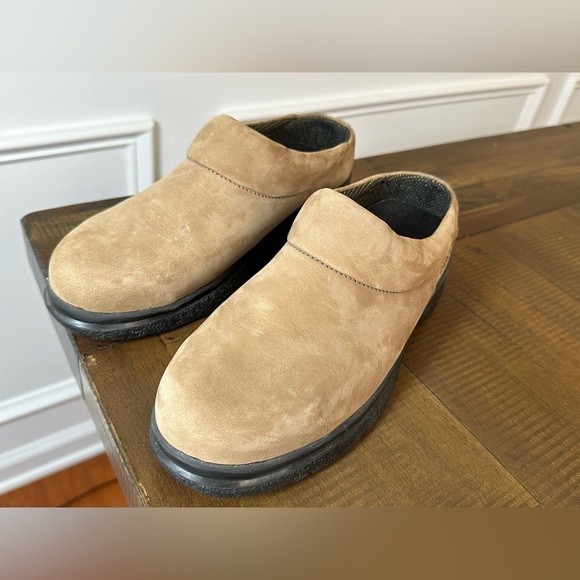 Carolina clogs slip on 7.5 shoes nonslip safety work tan suede dry lined leather - Picture 4 of 6